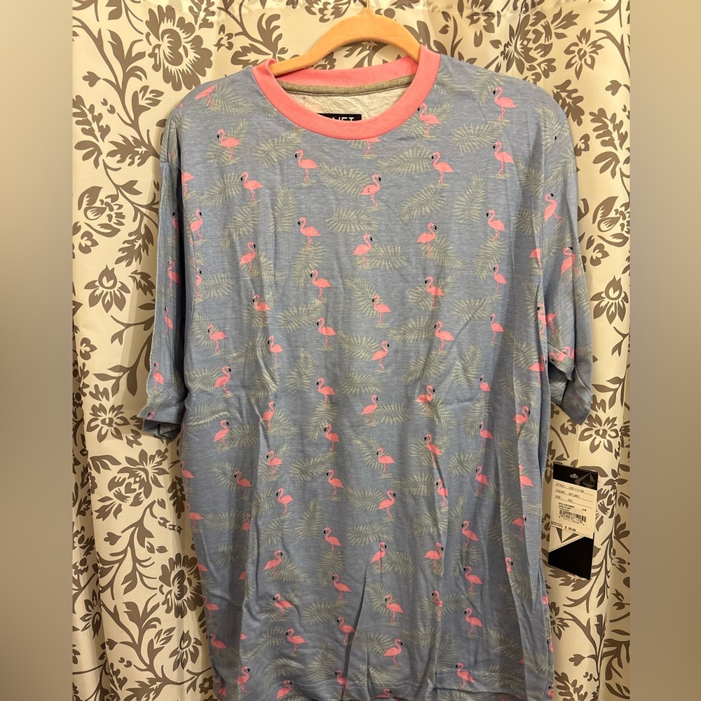 New with tags Blue Flamingo Print Men's Shirt or Unisex Shirt